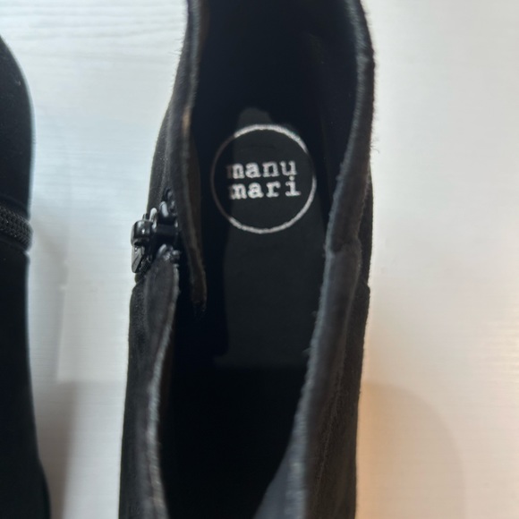 NWOT black Suede kitten ankle heel boots Italian Sz 38 - Picture 6 of 7